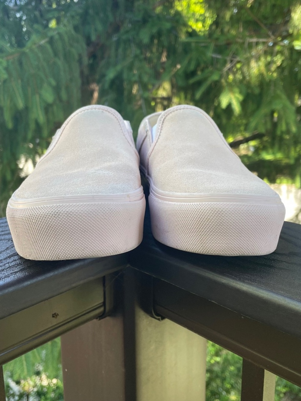 Vans Asher Platform Slip-on Sneakers in Soft Pink Suede with Pink Sole Womens 8 - Picture 2 of 7